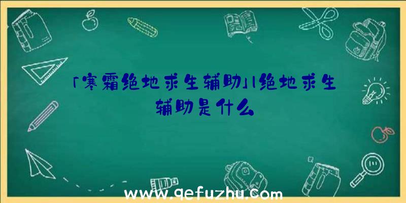 「寒霜绝地求生辅助」|绝地求生辅助是什么